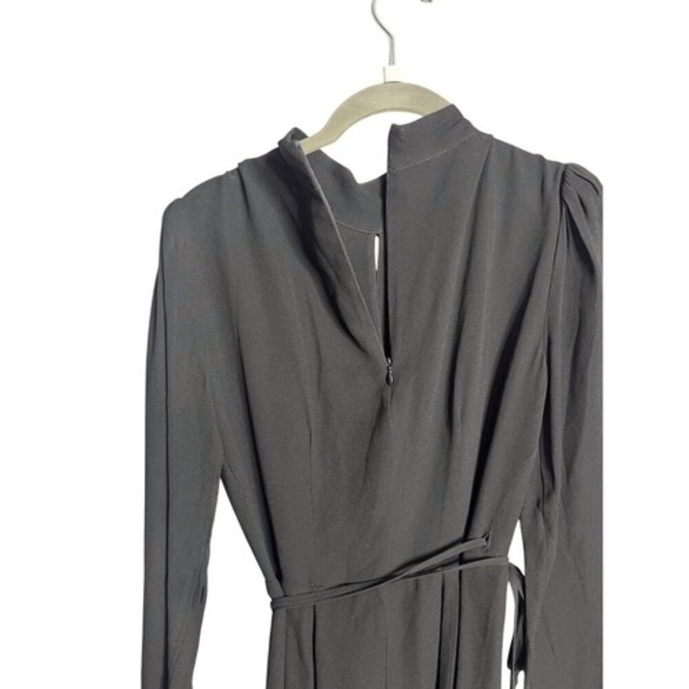 NEW Reformation Ottessa Mini Dress Size XS Black Wrap Long Sleeve - Picture 9 of 10
